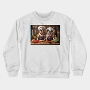 English Bulldogs Cook in the Kitchen Crewneck Sweatshirt